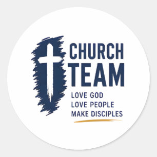 Kerkteam Liefde God Liefde Mensen Christelijk Ronde Sticker