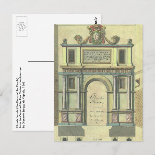  kerktoegangsarchitectuur voor nieuwigheden briefkaart (Voorkant / Achterkant)