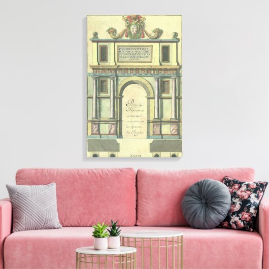  kerktoegangsarchitectuur voor nieuwigheden canvas afdruk (Insitu (Woonkamer))