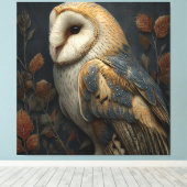 Kerkuil Herfst Portret Canvas Afdruk (Insitu (Houten vloer))