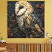 Kerkuil Herfst Portret Canvas Afdruk (Insitu (Woonkamer))