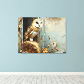 kerkuil in het najaar 32x24 canvas afdruk (Insitu (Houten vloer))