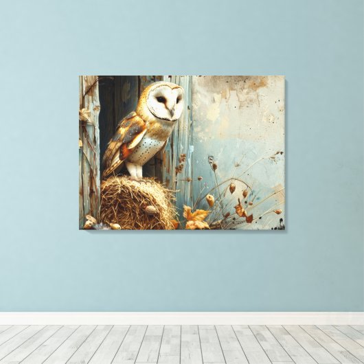  kerkuil in het najaar 32x24 canvas afdruk (Insitu (Houten vloer))