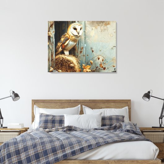 kerkuil in het najaar 32x24 canvas afdruk (Insitu (Slaapkamer))