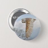 Kerkuil in Vlucht Badge Ronde Button 5,7 Cm (Voorkant /achterkant)