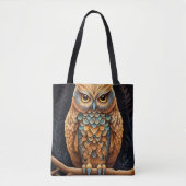 kerkuil kleurrijk tote bag (Voorkant)