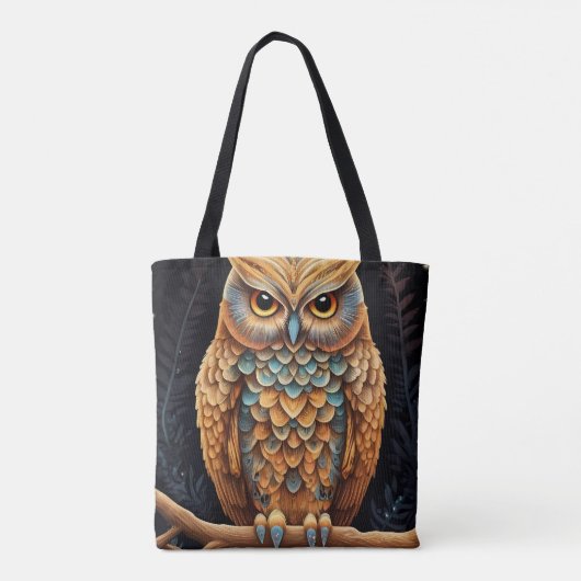 kerkuil kleurrijk tote bag (Achterkant)
