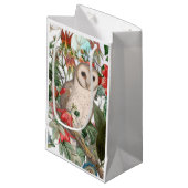 Kerkuil met bessen/Florale cadeautas (Voorkant Gekanteld)