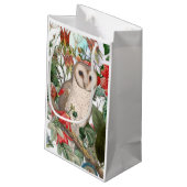 Kerkuil met bessen/Florale cadeautas (Achterkant Gekanteld)