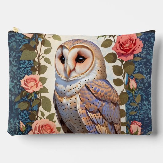 Kerkuil Roze Rozen Bloemmotief Etui (Voorkant)