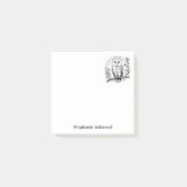 Kerkuil vogel afbeelding zwart & wit lijntekening post-it® notes (Voorkant)