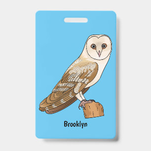 Kerkuil vogel cartoon illustratie badge