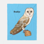 Kerkuil vogel cartoon illustratie fleece deken (Voorkant)