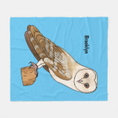 Kerkuil vogel cartoon illustratie fleece deken (Voorkant (Horizontaal))