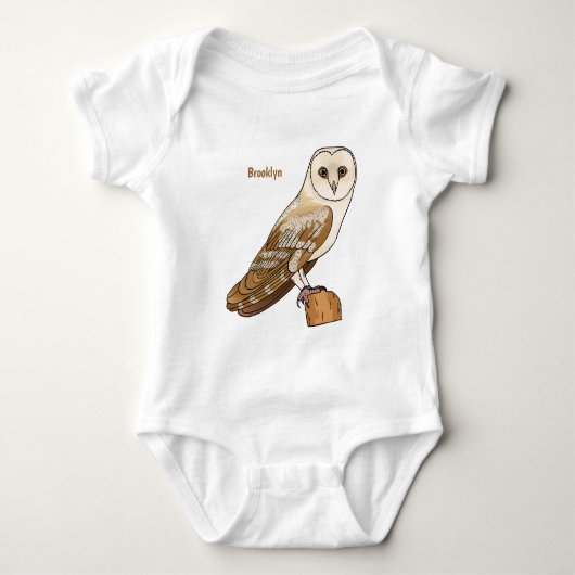 Kerkuil vogel cartoon illustratie  romper (Voorkant)