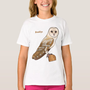 Kerkuil vogel cartoon illustratie t-shirt