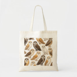 Kerkuilpatroon Waterverf Bosvogel Tote Bag