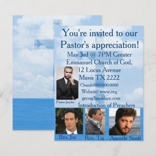 Kerkuitnodiging personaliseren kaart (Voorkant / Achterkant)