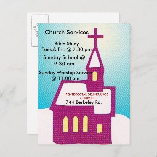 kerkuitnodigingen uitnodiging briefkaart (Voorkant / Achterkant)