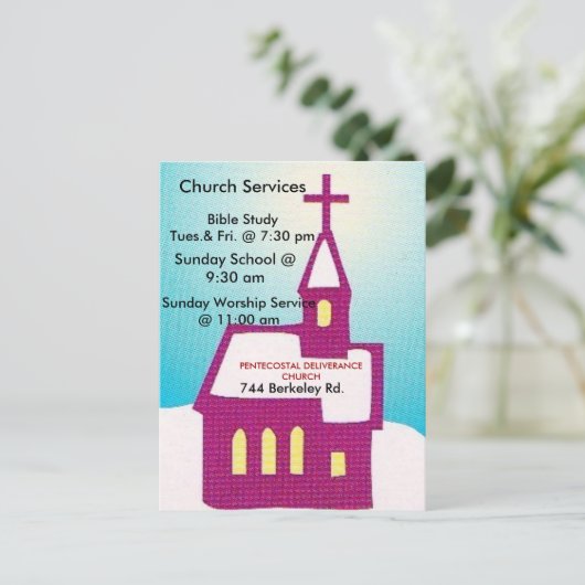 kerkuitnodigingen uitnodiging briefkaart (Staand voorkant)