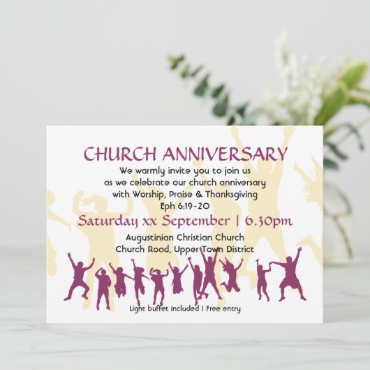 KERKVERJAARDAG Modern Aanpasbaar Wijnrood Kaart (Staand voorkant)