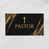 Kerkvoorganger Goud en Zwart Marmer Christelijk Visitekaartje (Voorkant)