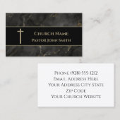 Kerkvoorganger Goud en Zwart Marmer Christelijk Visitekaartje (Voorkant / Achterkant)