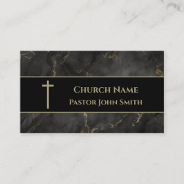 Kerkvoorganger Goud en Zwart Marmer Christelijk Visitekaartje