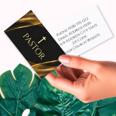 Kerkvoorganger Goud en Zwart Marmer Christelijk Visitekaartje