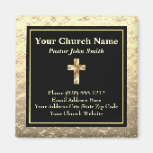 Kerkvoorganger Goud en Zwart Visitekaartje Magneet (Voorkant)
