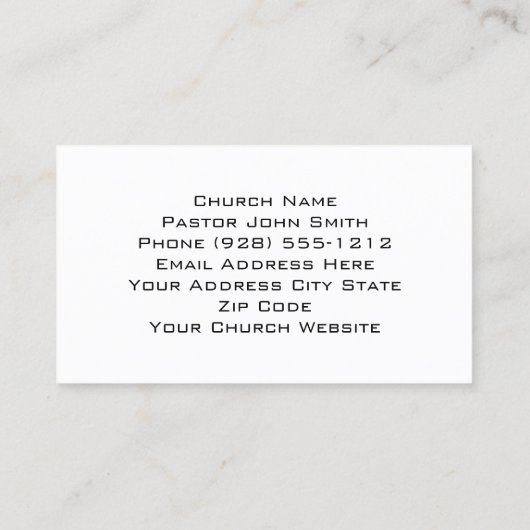Kerkvoorganger Modern Silver Gold Christelijk Cros Visitekaartje (Achterkant)