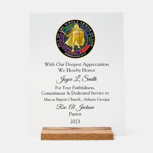 kerkwaardering acryl bord (Voorkant)