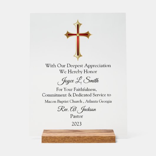 kerkwaardering acryl bord (Voorkant)