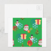 kermas emoji feestdagenkaart (Voorkant / Achterkant)