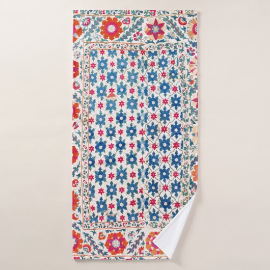 Kermina Suzani Oezbekistan Embroidery Print Bad Handdoek (Badhanddoek)