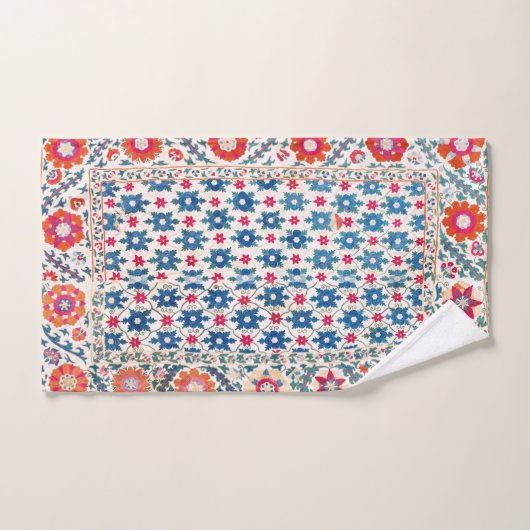 Kermina Suzani Oezbekistan Embroidery Print Bad Handdoek (Handdoek)