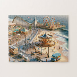 Kermis op de Zeezijde Boulevards langs het Strand Legpuzzel