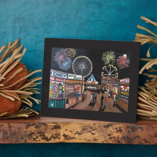 Kermis 's Nachts Schilderij van Alfred Fox Fotoplaat (Zijkant)