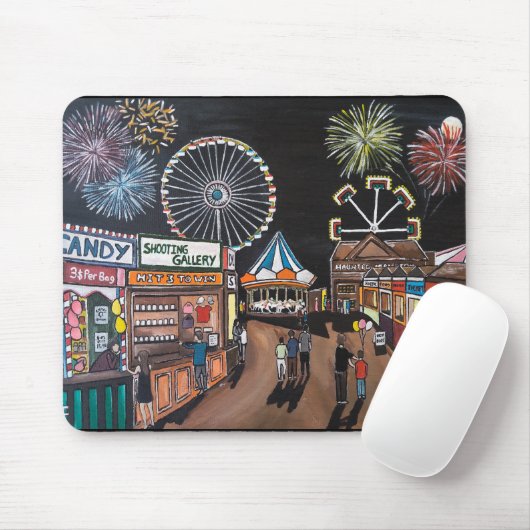 Kermis 's Nachts Schilderij van Alfred Fox Muismat (Met muis)