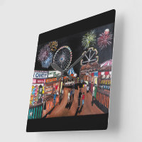 Kermis 's Nachts Schilderij van Alfred Fox