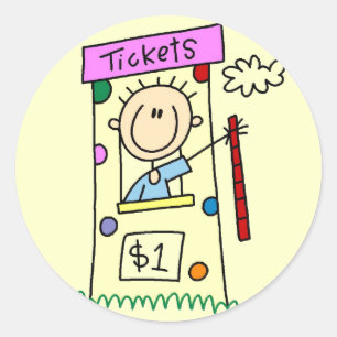 Kermis Ticketkiosk T-shirts en Cadeaus Ronde Sticker