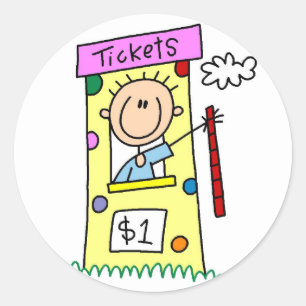 Kermis Ticketkiosk T-shirts en Cadeaus Ronde Sticker