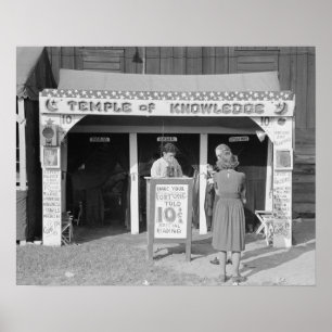 Kermis waarzegster, 1938. Oude foto Poster