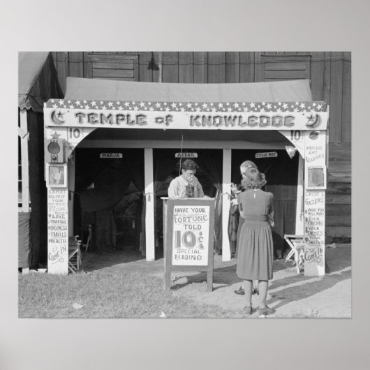 Kermis waarzegster, 1938. Oude foto Poster (Voorkant)