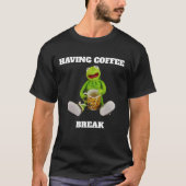 Kermit Coffee Break Mannen Basic Dark T-Shirt (Voorkant)