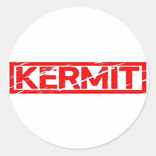 Kermit Stamp Ronde Sticker (Voorkant)
