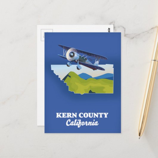 Kern County Californië Briefkaart (Voorkant / Achterkant in situ)