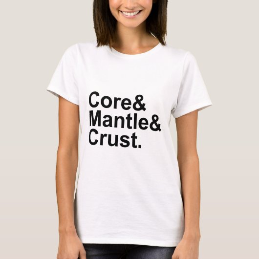 Kern Mantel Korst | Interne Structuur van Aarde T-shirt (Voorkant)