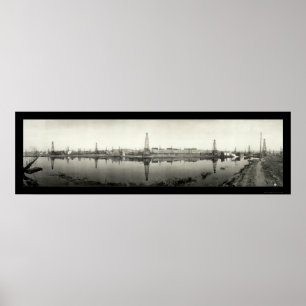 Kern River, CA Oil Photo 1910 Poster