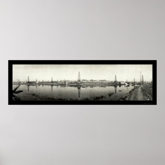 Kern River, CA Oil Photo 1910 Poster (Voorkant)